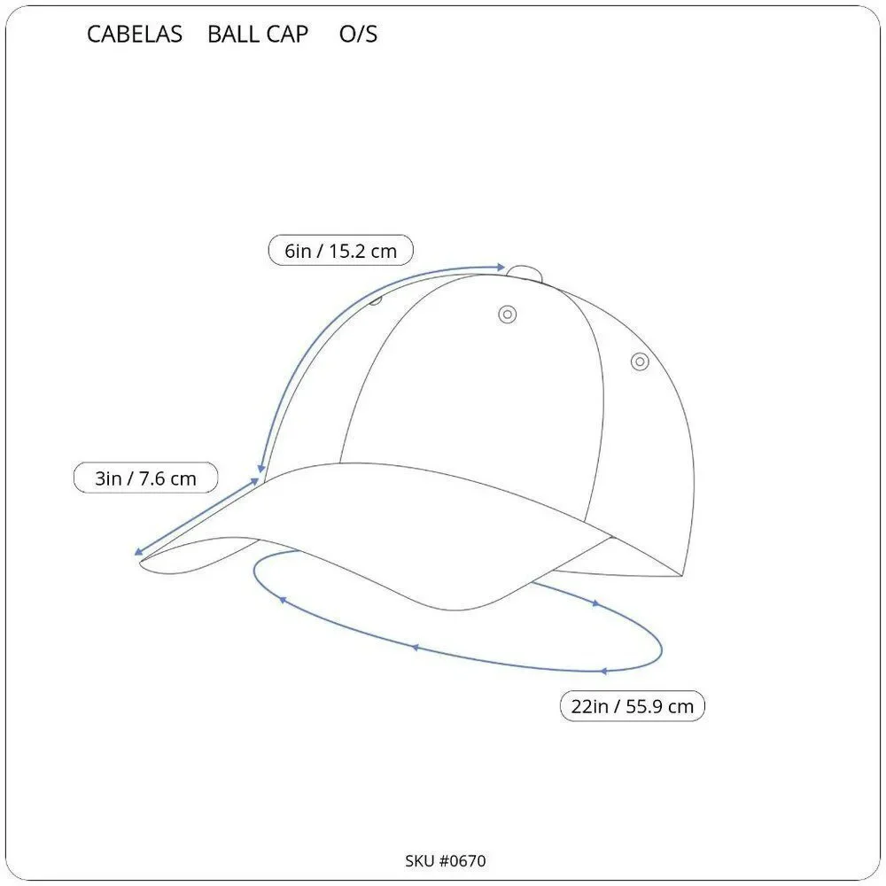 Cabela's Club  Baseball Cap Gray Yellow Strapback Embroidered One‎ Size UNISEX